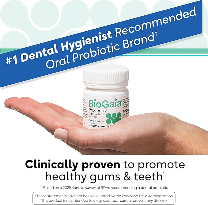 BioGaia Prodentis 3-Pack | Dental Probiotic Lozenges | Promote Healthy Gums &amp Teeth | Defend Against Dental Problems | Replenish Oral Microbiome | Improve Oral Health | Mint Flavor | 90 Day Supply