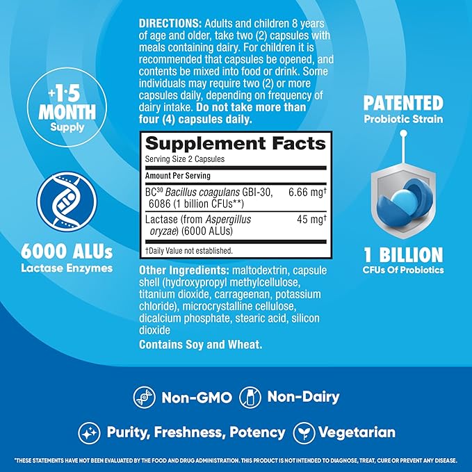 Digestive Advantage Lactose Defense Capsules (96 Count In A Box) Helps Breaks Down Lactose and Defend Against Digestive Upset Supports Digestive and Immune Health CFUs