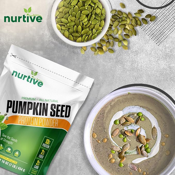 Pumpkin Seed Protein Powder - Packed with Essential Nutrients Fiber &amp Amino Acid - Plant Based Gluten Free Non- GMO- Ideal for Smoothies Baking and Cooking - 26 Servings (16 oz / 454g)