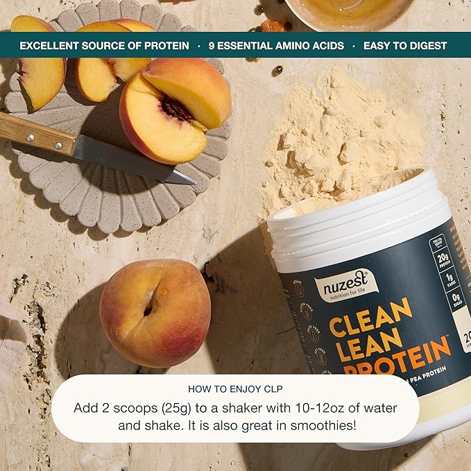 Nuzest - Pea Protein Powder - Clean Lean Protein Premium Vegan Plant Based Protein Powder Dairy Free Gluten Free GMO Free Protein Shake Real Coffee 20 Servings 1.1 lb