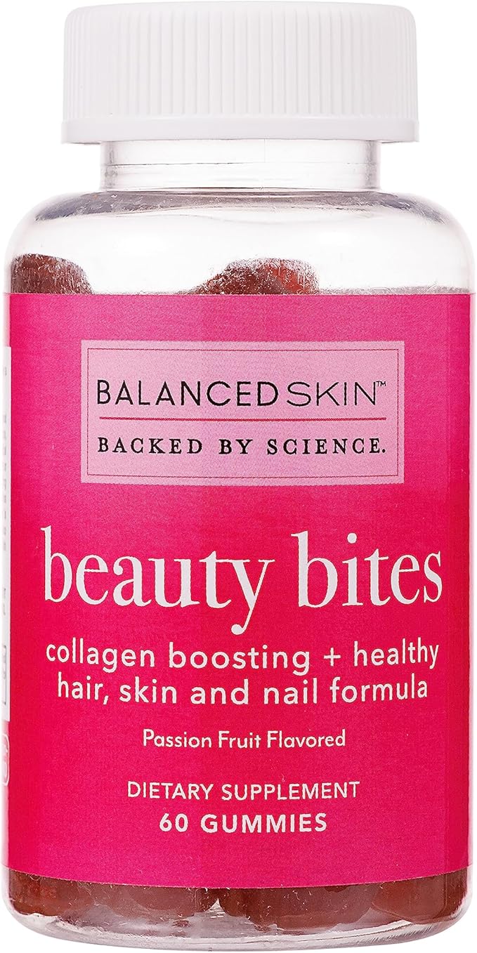 Beauty Bites Biotin Gummy Vitamins - Hair Skin Nails Supplement for Hair Growth and Healthy Skin* - Passion Fruit Flavored Gummies with 6000 mcg Biotin Collagen and Vitamins