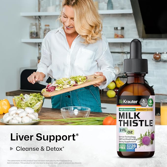 BIO KRAUTER Milk Thistle Tincture 2 Fl. Oz. &amp Bacopa Tincture 2 Fl. Oz.