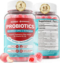 NEVISS Probiotic + Prebiotic Gummies for Adults &amp Kids 4+ Sugar Free Chewable 50 Billion CFUs w/Fiber Vitamin B1 B2 D3 &amp Zinc for Digestive &amp Gut Health Boost Microflora Diversity 60