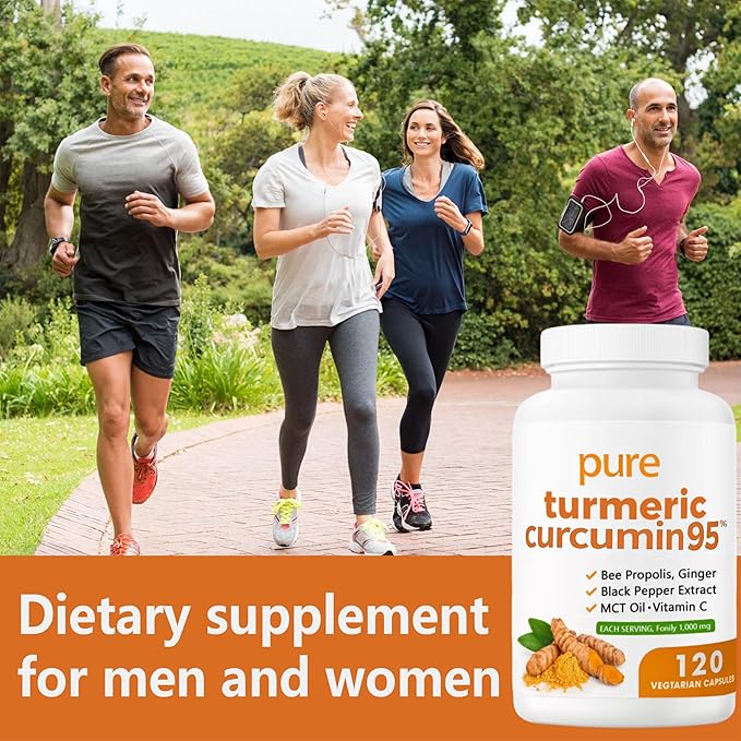 Nivelle Turmeric Curcumin 95 1000mg - 95% Turmeric Complex Supplement with Bee Propolis Ginger MCT Oil Fat Soluble Vitamin C &amp Black Pepper Non-GMO Gluten Free 120 Capsules