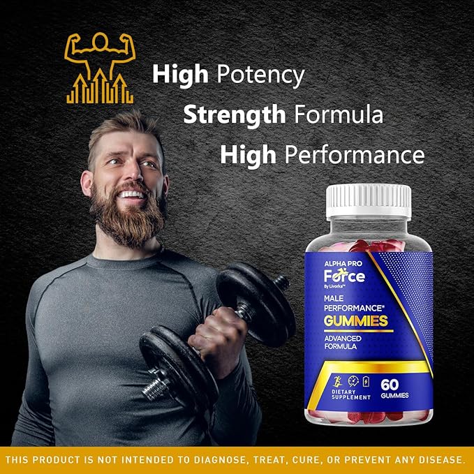 (5 Pack) Alpha Pro Force Gummies For Men - Official Alpha Pro Force Gummies Natural Premium Support Overall Health &amp Wellnes AlphaPro Force Advanced Formula Maximum Strength 300 Gummies For 5 Mo