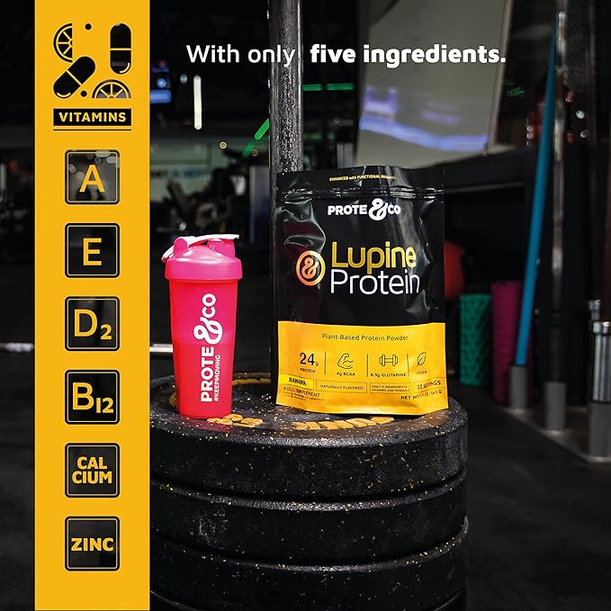 Prote&ampCo Lupin Protein - 24g of Vegan Plant Based Protein Powder. Non GMO No Added Sugar Lactose Free Gluten Free Soy Free. 20 Servings - Chocolate