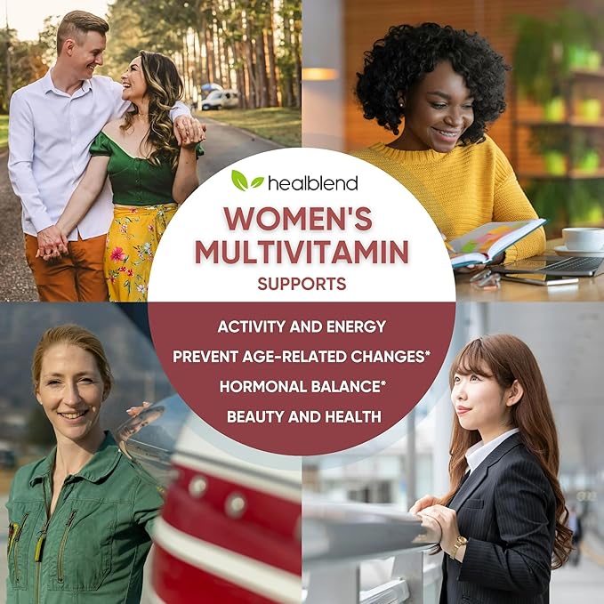 Women's Multivitamin with Biotin (Without Iron) - 20 Essential Vitamins and Minerals Supports General Health Energy &amp Immunity - 60 Capsules (3)