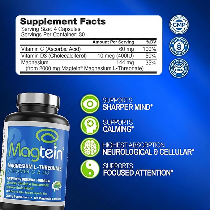 Magtein Magnesium L-Threonate 120 Capsules Adult Gummies 150 Count Vitamin D3 K2 30 Capsules - Bundle