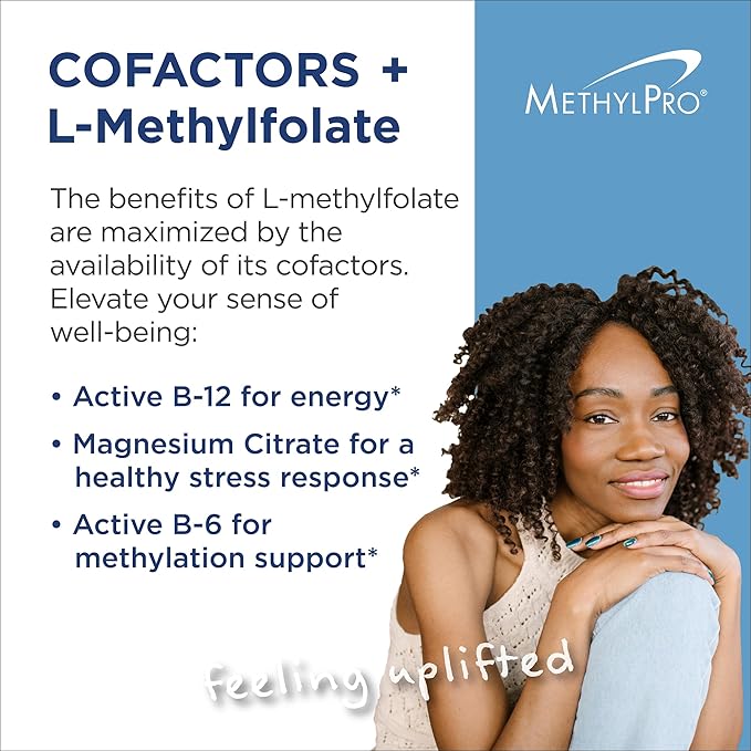 MethylPro Cofactors + L-Methylfolate 5 mg - Supports a Healthy Mindset - Vitamins B6 B12 &amp Magnesium - Active Folate for Methylation Support &amp Biochemical Reactions - 30 Servings - 30 Capsule