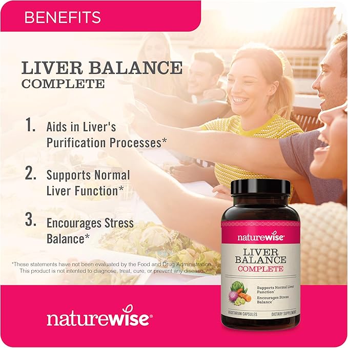 NatureWise [1] Ashwagandha for Stress + GABA &amp L-Theanine - 60 Capsules[30-Day Supply] + [1] Liver Balance - Milk Thistle Dandelion Turmeric - 60 Capsules[30-Day Supply]