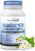 MoxyVites MagniRest PM Magnesium Complex for Women &amp Men - Magnesium Bisglycinate Taurate Active B6 &amp Calming Organic Botanicals - Chelated High Absorption - Nighttime Magnesium 60 Vegan C