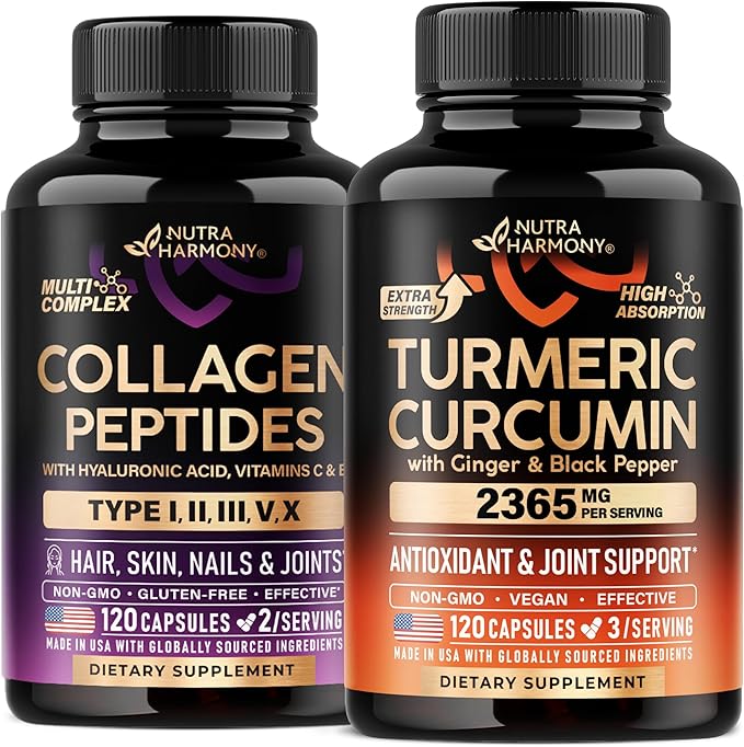 Collagen Peptides &amp Turmeric Curcumin Capsules