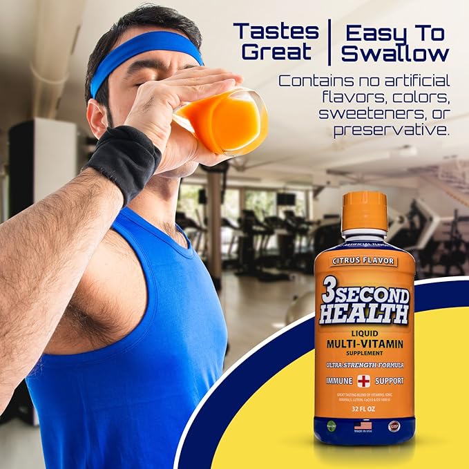 Liquid Multivitamin - Vegan - Non GMO - Gluten Free - Dairy Free - Soy Free - No Artificial Flavors or Preservatives - 32 Servings - GMP - USA Made - Boost Energy and Mental Clarity