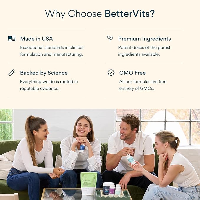 Bettervits Niacinamide Supplement with Vitamin B3 Marine Collagen &amp Hyaluronic Acid | High-Strength Vitamin B3 Capsules 300 mg. with Turmeric for Energy Metabolism &amp Skin Support - 60 Capsule