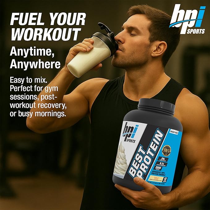 BPI Sports Best Protein – 100% Whey Protein Powder – Muscle Growth Recovery Meal Replacement – No Fillers Gluten-Free – Best Protein Powder for Men &amp Women | Vanilla Swirl – 5 Pounds