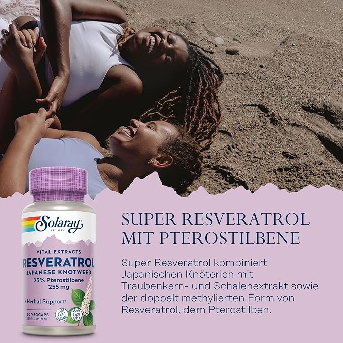SOLARAY Super Resveratrol w/Pterostilbene Veg Cap (Btl-Plastic) 250mg | 30ct