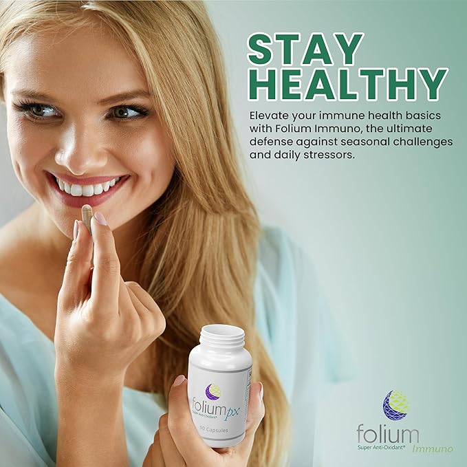 Folium Immuno Inflammation Support Supplement-Pine Parts GrapeSeed Ginger Turmeric Green Tea White Pepper &amp Pomegranate-90 Count
