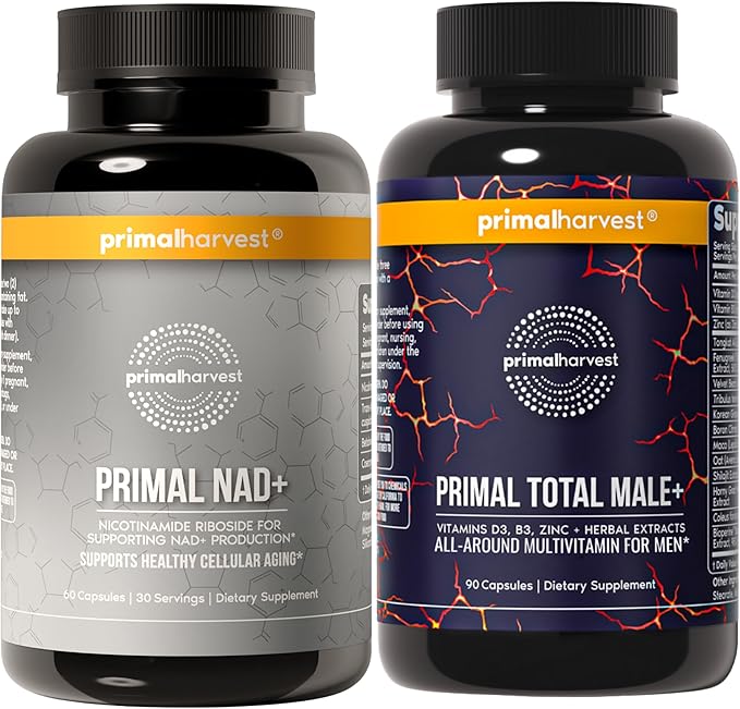 Primal Harvest Daily Two-Step Routine | NAD+ + Total Male | 2 Pack | 30 Day Supply