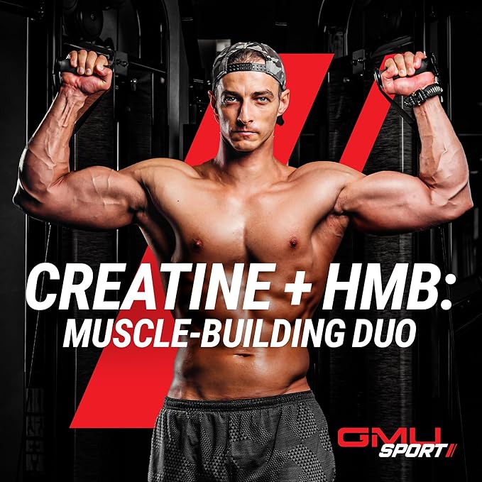 GMU SPORT Creatine 2.0 –Flavored Creatine + HMB Powder | 45 Servings |5g Creatine Monohydrate + 3g HMB + Piperine |Strength Recovery &amp Muscle Builder | Strawberry Lemonade Drink Mix for Men &amp