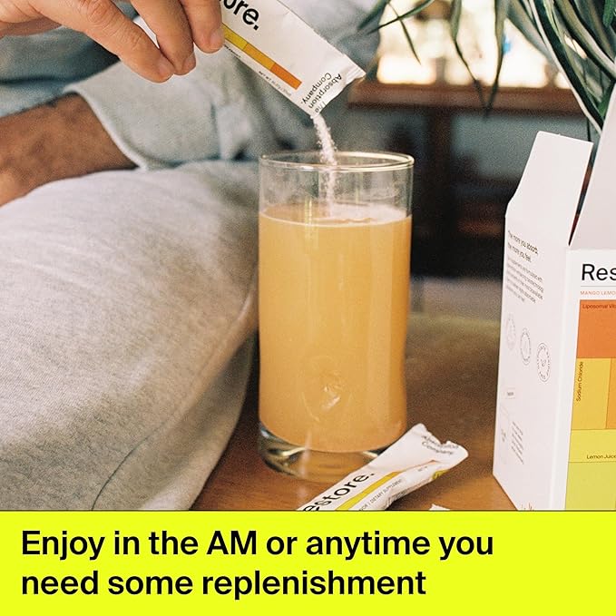 Electrolyte Powder Packets - Workout Recovery &amp Hydration Drink - Mango Lemonade &amp Sleep Aid Powder - Free Natural Supplement to Reduce Stress and Improve Sleep Quality Chamomile Lemonade (14