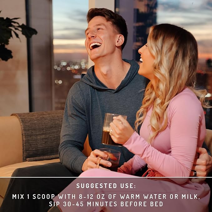PWDRS Snooze Sleepy Time Hot Chocolate | All Natural Sleep Support | Magnesium Glycinate L Theanine Chamomile Electrolytes | 20 Calories Non GMO | Chocolate Caramel