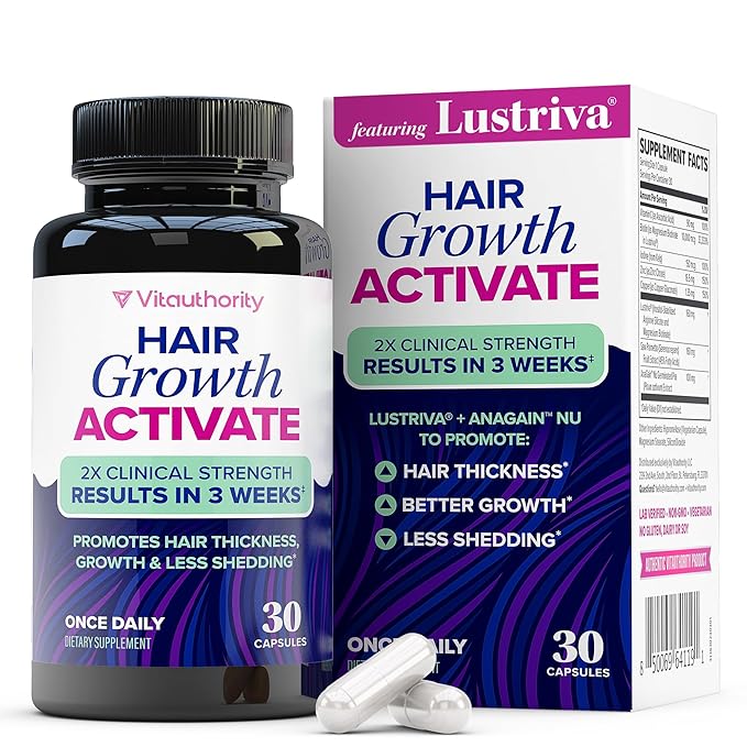 Lustriva Hair Growth Supplement for Women | Lustriva &amp DHT Blocker Vitamins for Thicker Fuller Locks Biotin Saw Palmetto Zinc &amp Copper | Reduce Shedding &amp Support Hair Loss for Men &amp W
