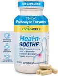 HEAL-N-SOOTHE Proteolytic Systemic Enzymes – Joint Supplement with Bromelain Papain Boswellia – Joint Mobility Muscle Flexibility Protein Digestion Circulatory &amp Immune Health - 60 Count (1 P