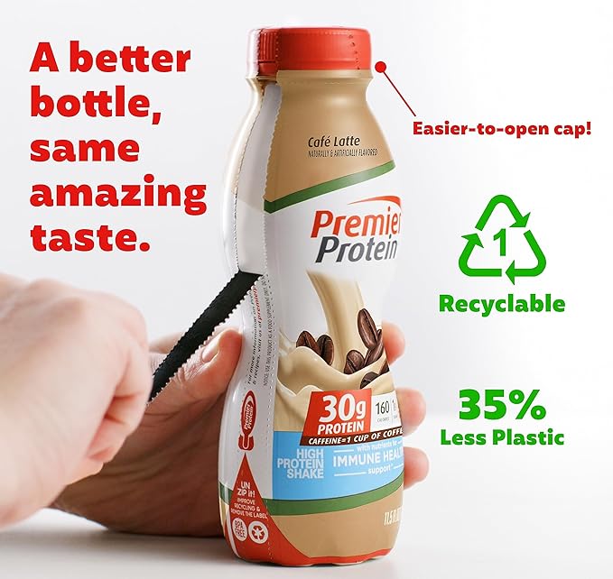 Premier Protein Shake MINIs Vanilla 22g Protein 120 Calories Pack of 12 &amp Café Latte 30g Protein 160 Calories Nutrients for Immune Health Pack of 12