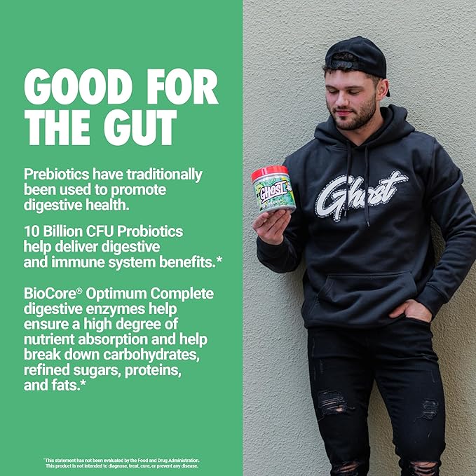 GHOST Greens Powder Original - 30 Servings - 19 Superfood Greens &amp Reds Powder Fruits Vegetables Spirulina &amp Chlorella Prebiotics 10 Billion CFU Probiotic &amp Digestive Enzymes - Glut