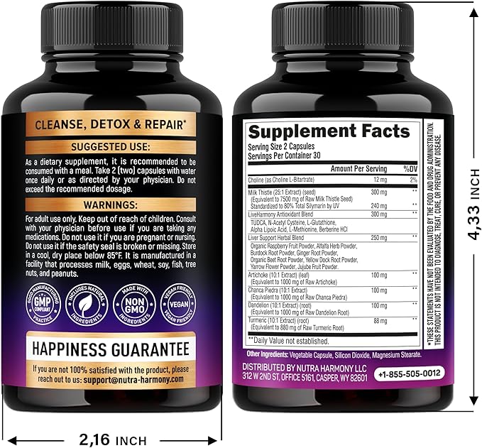 NUTRAHARMONY Liver Support &amp Calcium Supplement