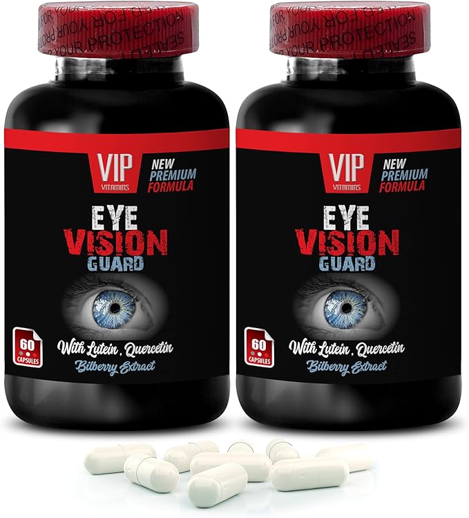 Turmeric Root - Eye Vision Guard - Lutein Grape Bilberry Fruit Quercetin Dihydrate Taurine Milk Thistle L-Glutathione Turmeric Root Grape Bilberry Fruit 2 Bottles 120 Capsules