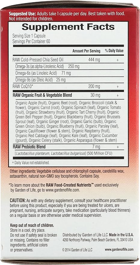 Garden Of Life Raw Coq10 60 Ct
