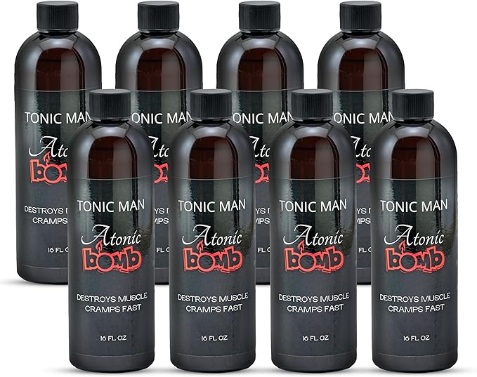 Atonic Bomb Made with Raw Apple Cider Vinegar 16oz Natural Herbal Formula for Relaxation Muscle Tension Leg Discomfort &amp Nervous System Support Easy to Use Liquid Supplement Pack of 8