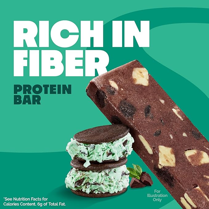 Quest Nutrition Mint Chocolate Chunk Protein Bars 20g Protein 1g Sugar 4g Net Carb High Fiber Gluten Free Keto Friendly 12 Count