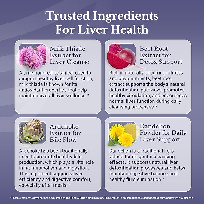 Liver Renew - Liver Cleanse Detox &amp Repair - Liver Support Supplement with Artichoke Extract Milk Thisle Dandelion and Turmeric - 120 Capsules