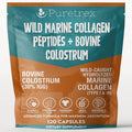 Wild Marine Collagen Peptides with Bovine Colostrum 120 Capsules Advanced Formula for Skin Joints Gut Health Immunity Support GMO-Free