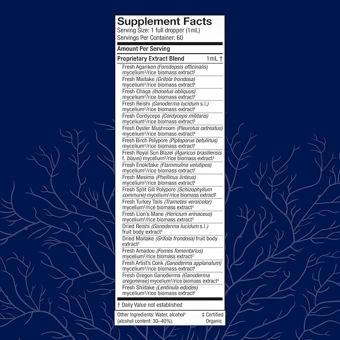 Host Defense MyCommunity Extract - 17 Species Blend Mushroom Supplement for Immune Support - Extract with Lion's Mane Reishi Chaga Cordyceps Turkey Tail &amp More - 2 fl oz (60 Servings)*