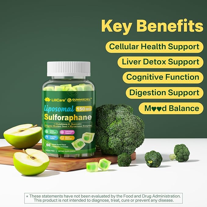 1 Pack Plant Based Calcium Gummies &amp Sulforaphane with Glutathione Gummies