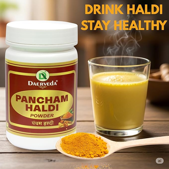Dev Ayurveda Pancham Haldi Powder Ayurvedic Blend of 5 Types of Haldi (3.52 Oz/100gm)