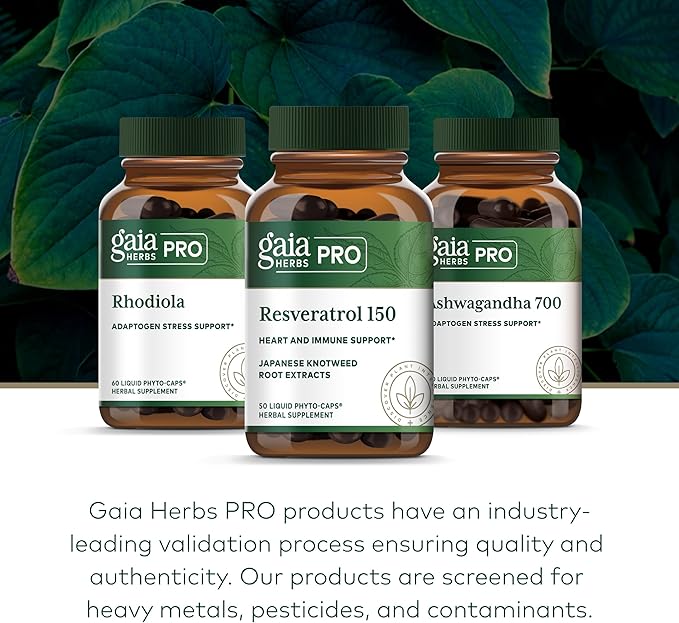 GAIA HERBS PRO Resveratrol 150 - Offers Heart Health &amp Immune Support - Contains Japanese Knotweed - Vegan Soy-Free &amp Gluten-Free - 50 Liquid Phyto-Caps (25 Servings)