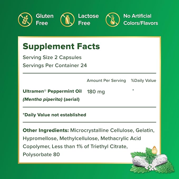 IBgard Gut Health Supplement Peppermint Oil Capsules for Abdominal Comfort 48 Capsules
