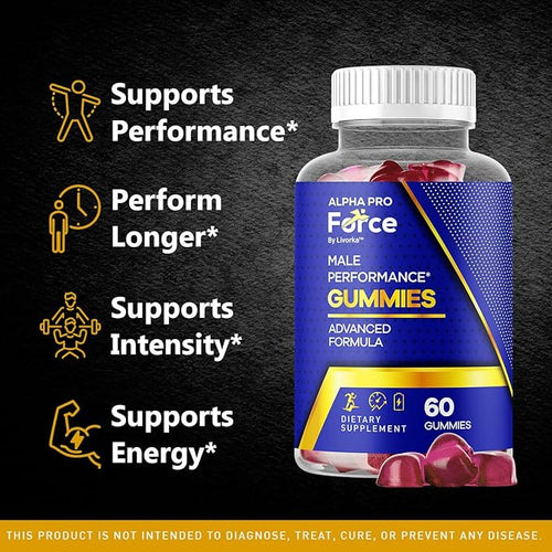 (5 Pack) Alpha Pro Force Gummies For Men - Official Alpha Pro Force Gummies Natural Premium Support Overall Health &amp Wellnes AlphaPro Force Advanced Formula Maximum Strength 300 Gummies For 5 Mo