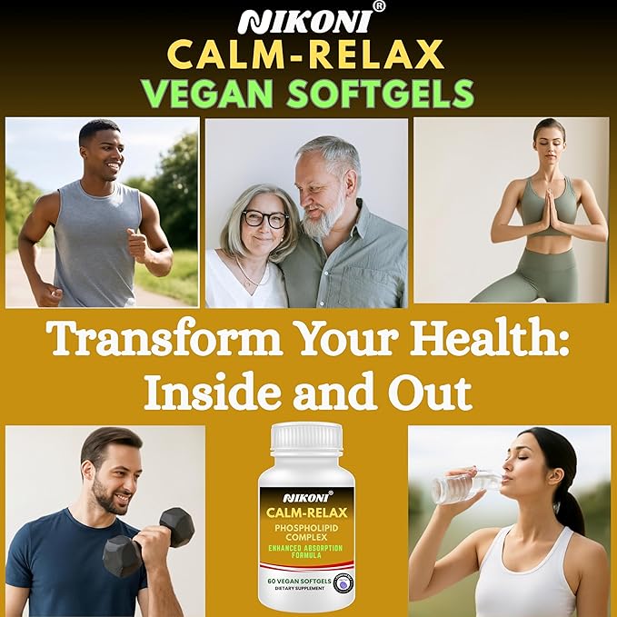 Nikoni® Calm Relax Phospholipid Complex | Enhanced Absorption Formula | 60 Vegan Softgels