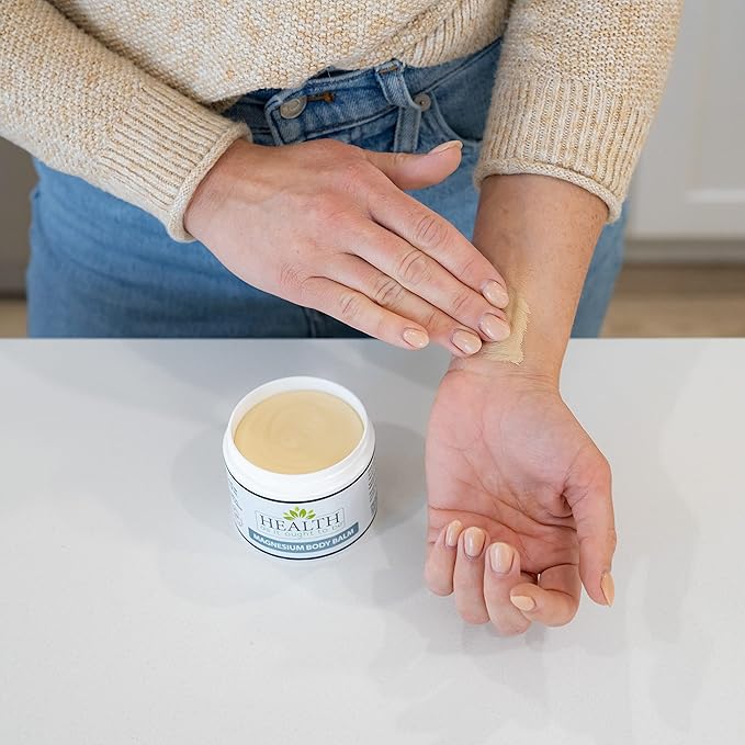 Magnesium Body Balm for Muscle Relief | All Natural Magnesium Oil Body Balm Infused with Arnica Aloe Vera Jojoba &amp Coconut Oil | For Headaches Cramps &amp Fast Muscle Relief | 4-Ounce