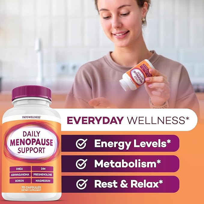 Menopause and Perimenopause Supplement for Women 10-1 Relief Formula for Hot Flashes Night Sweats Mood Energy &amp Hormone – DIM Ashwagandha Vitamin D DHEA Zinc Magnesium 3-Pack 210 Capsules
