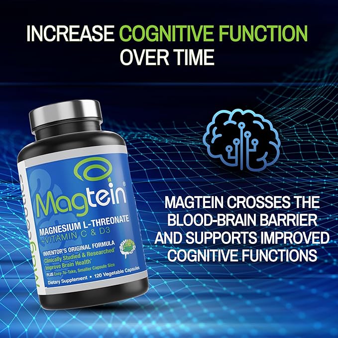 Magtein Magnesium L-Threonate 120 Capsule and Magceutics MagteinPRO 90 Capsules - Bundle