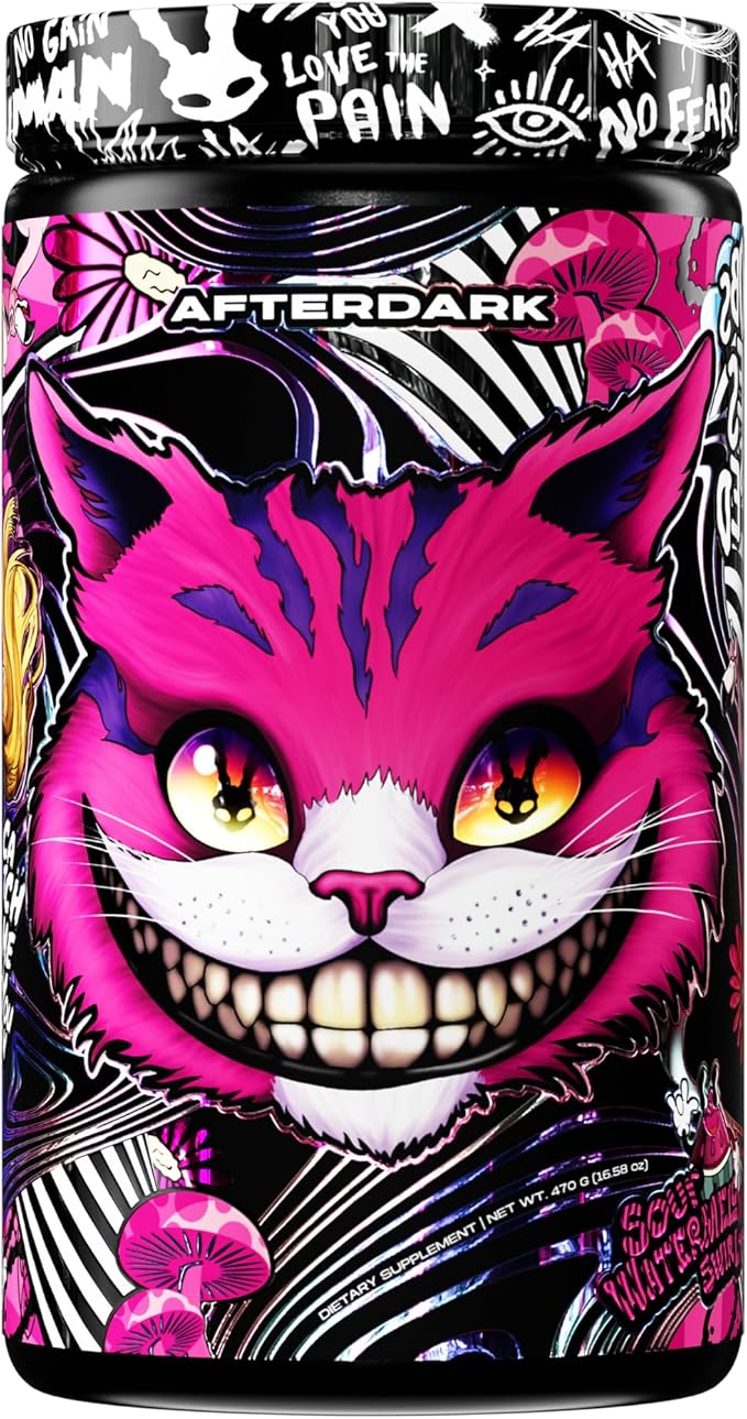 AFTERDARK INHUMAN Void Pre-Workout Powder Enhanced Mind-Muscle Connection Sustained Energy Potent Nootropic Blend Vegan Gluten-Free Soy-Free 400mg Caffeine No Crash Sour Watermelon Swirl