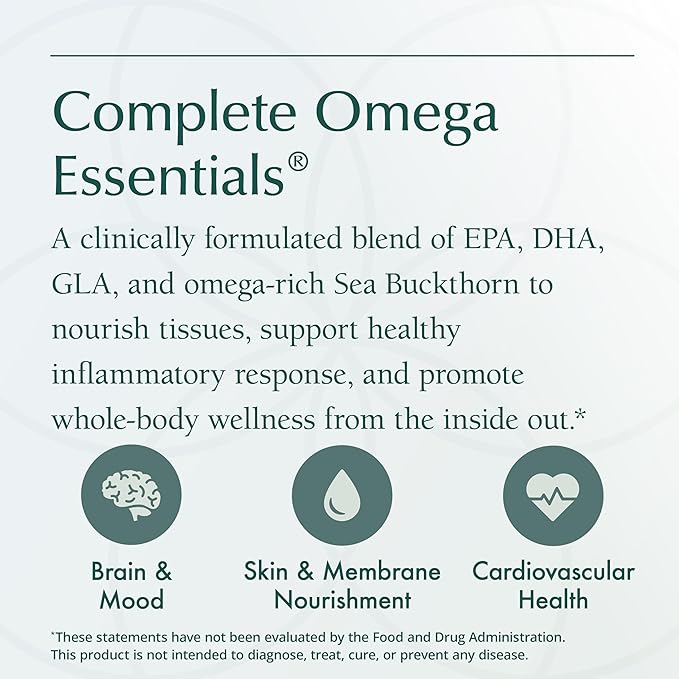 Natura Health Products Complete Omega Essentials Supplement - Balanced Blend of Omega 3 6 7 &amp 9 Fatty Acids - Featuring Fish Oil Concentrate Borage Seed Oil Sea Buckthorn Berry (120 softgels)