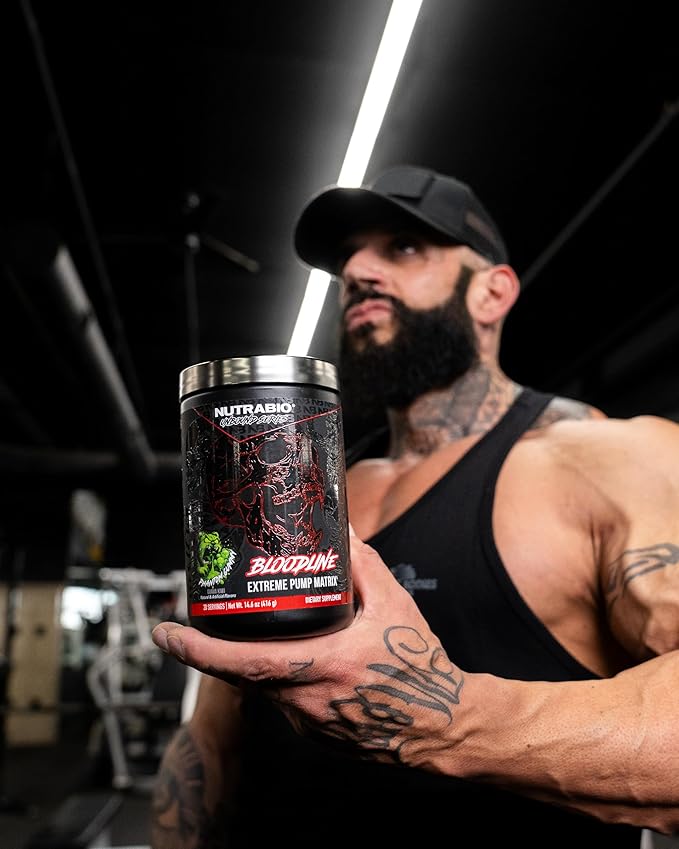 NutraBio Bloodline-Pump Pre Workout Pump Matrix- L-Citrulline Glycerol PeptiPump- NO Booster Extreme Vascularity &amp Blood FlowHydrationNon Stim PreWorkoutCaffeine Free-Phantom Gummy-20 Servin
