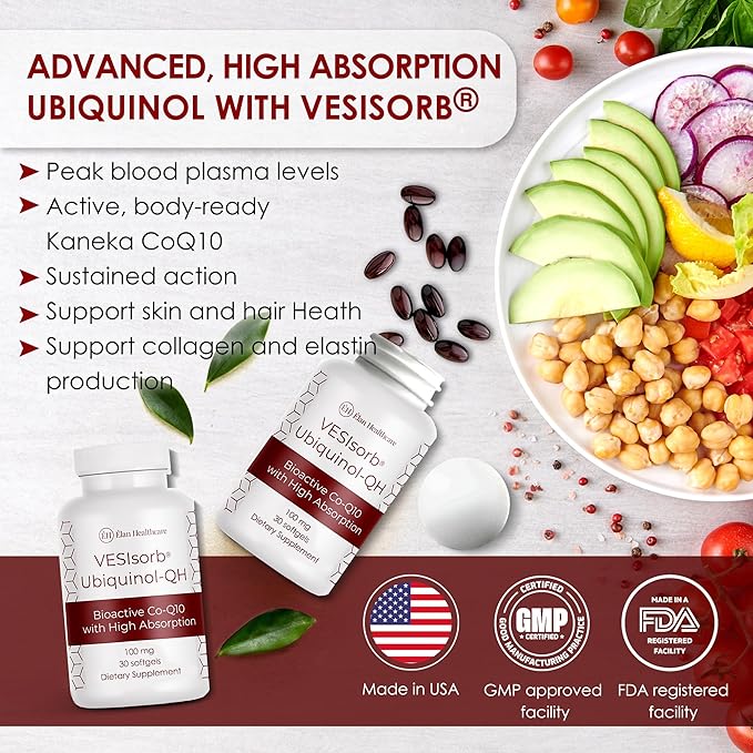 VESIsorb Ubiquinol-QH 100 mg Softgels 30 Count